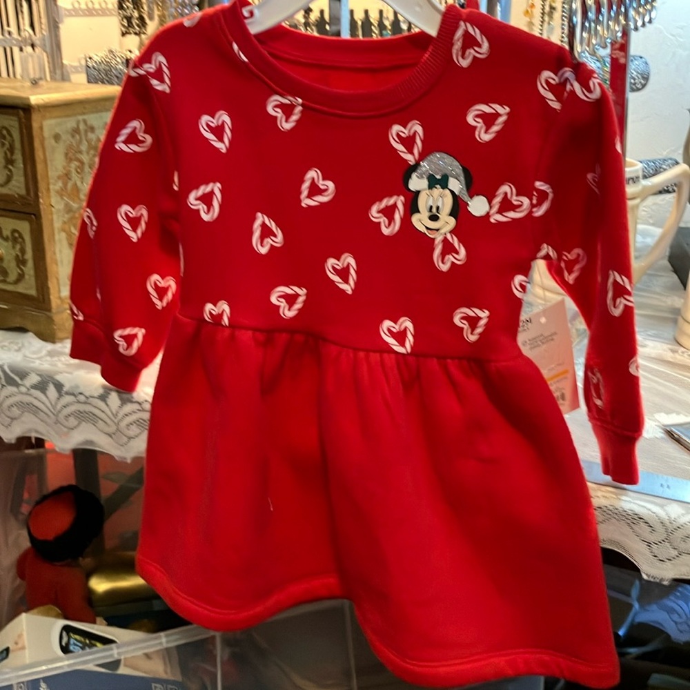 Baby girls read heart Christmas dress size 12 months